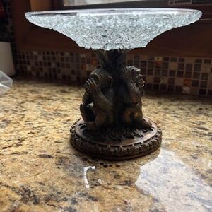 Vtg Villager crystal cherub monkey see monkey do